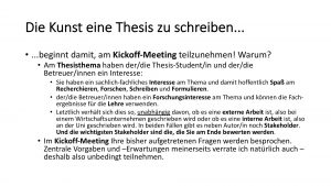 Thesis-Seminar